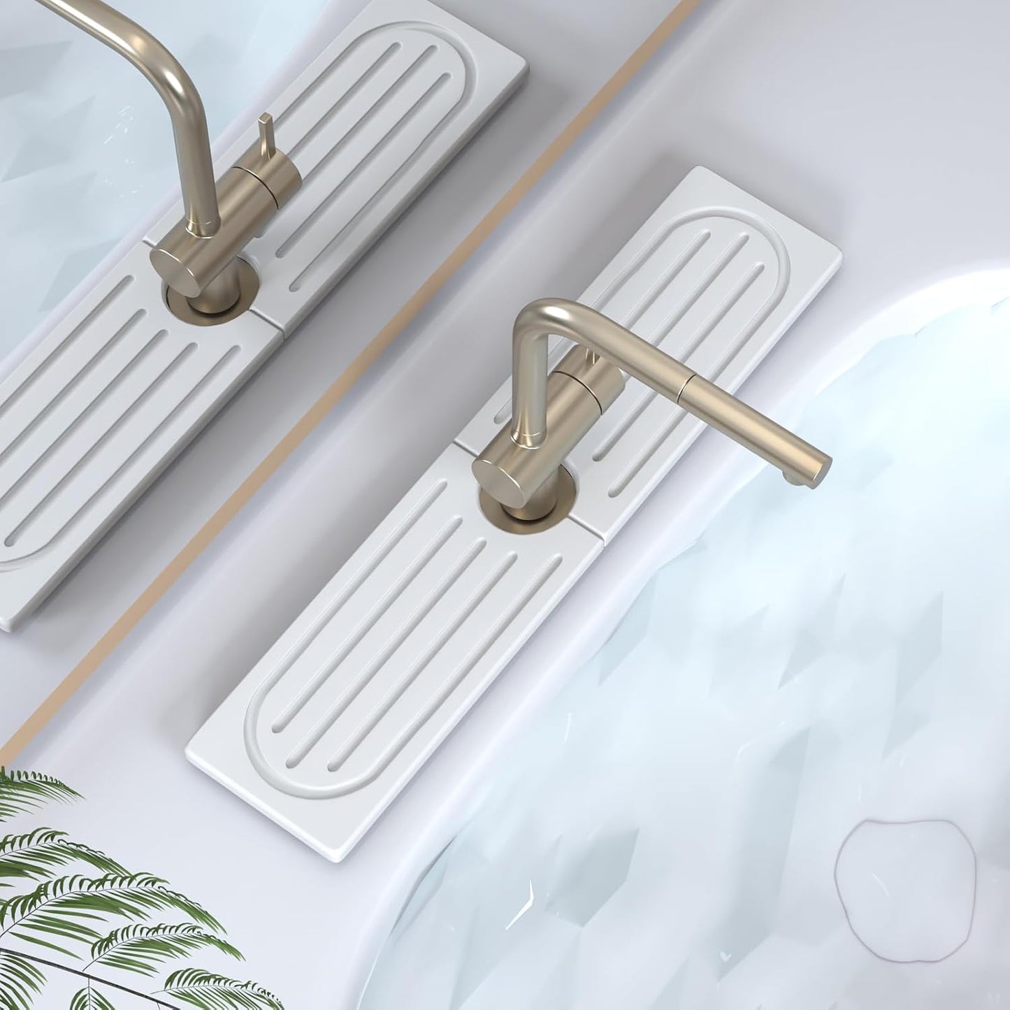 Faucet Mat for Kitchen Sink with Raised Feet, Stone Sink Mat Quick Dry around Faucet, Water Absorbent Stone Tray, Sink Splash Guard & Protectors, Stone Drying Mat for kitchen Counter