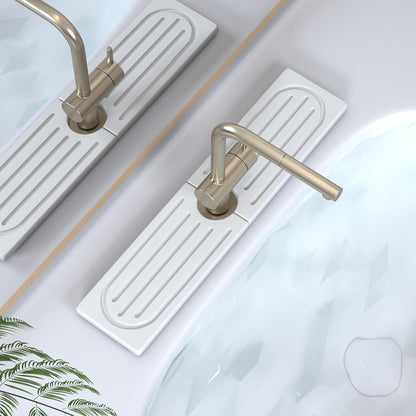 Faucet Mat for Kitchen Sink with Raised Feet, Stone Sink Mat Quick Dry around Faucet, Water Absorbent Stone Tray, Sink Splash Guard & Protectors, Stone Drying Mat for kitchen Counter
