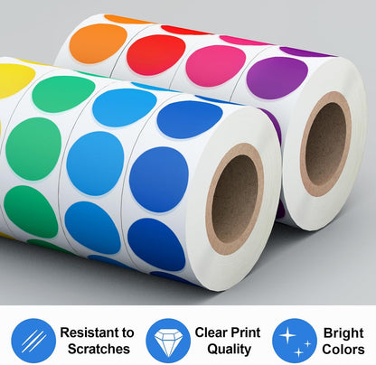 1600 PCS, 3/4" Color Round Dot Stickers, 10 Colors-20 Sheets | Circle Color Coding Blank Labels for Kids/Office/Classroom, Easy Peel, Ideal in Garage/Yard Sale Price self-adhesive Labels