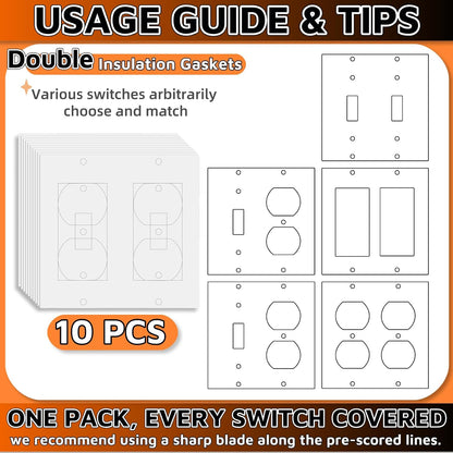 35Pcs Electrical Outlet Insulation Pads，Outlet Insulation And Draft Sealers Foam Outlet Gaskets Insulated Outlet Covers Light Switch Insulation Pads Weatherproof Energy Saving For Switch