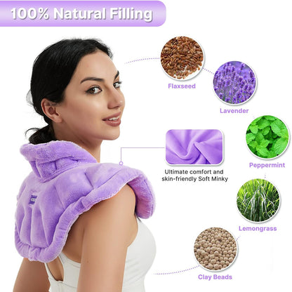 Microwave Heating Pad 6 x 12 Small Heating Pad Microwave, Microwave Bean Bag Heating Pad for Neck and Shoulders, Moist Heat Pack Pillow Warm Compress for Knee, Muscles, Joints, Wrist (Dark Blue)