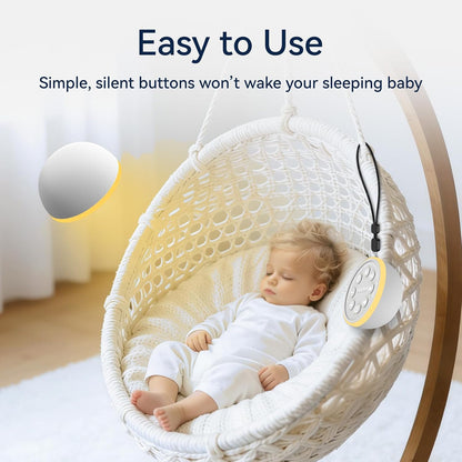 Portable Sound Machine Night Light White Noise Machine Mini Baby Shushing Sleep Machine 12 Night Lights 30 Sleeping Sounds for Baby Kids Adults Dogs 4 Timer Memory Function for Home Travel Office