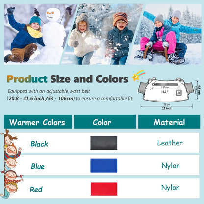 AURYA Heated Hand Warmer Pouch, Rechargeable & Waterproof Electric Hand Muff for Children | Adjustable 3-Heat Settings for Outdoor Play, Skiing, Snowball Fights & School