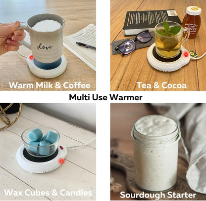 Evelots Electric Desk Cup Warmer - Candle Warming Plate - Coffee Mug Heater - Also Great for Hot Tea, Hot Chocolate, Soup, Scented Candles - On/Off Indicator Light