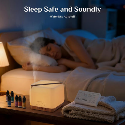 ASAKUKI Essential Oil Diffuser for Home with Top 6 Essential Oil Sets | Large 700 ml Humidifier, Automatic Shut-Off, 7 LED Lights for Living Room, Kitchen, Bedroom, Hotel - Yellow