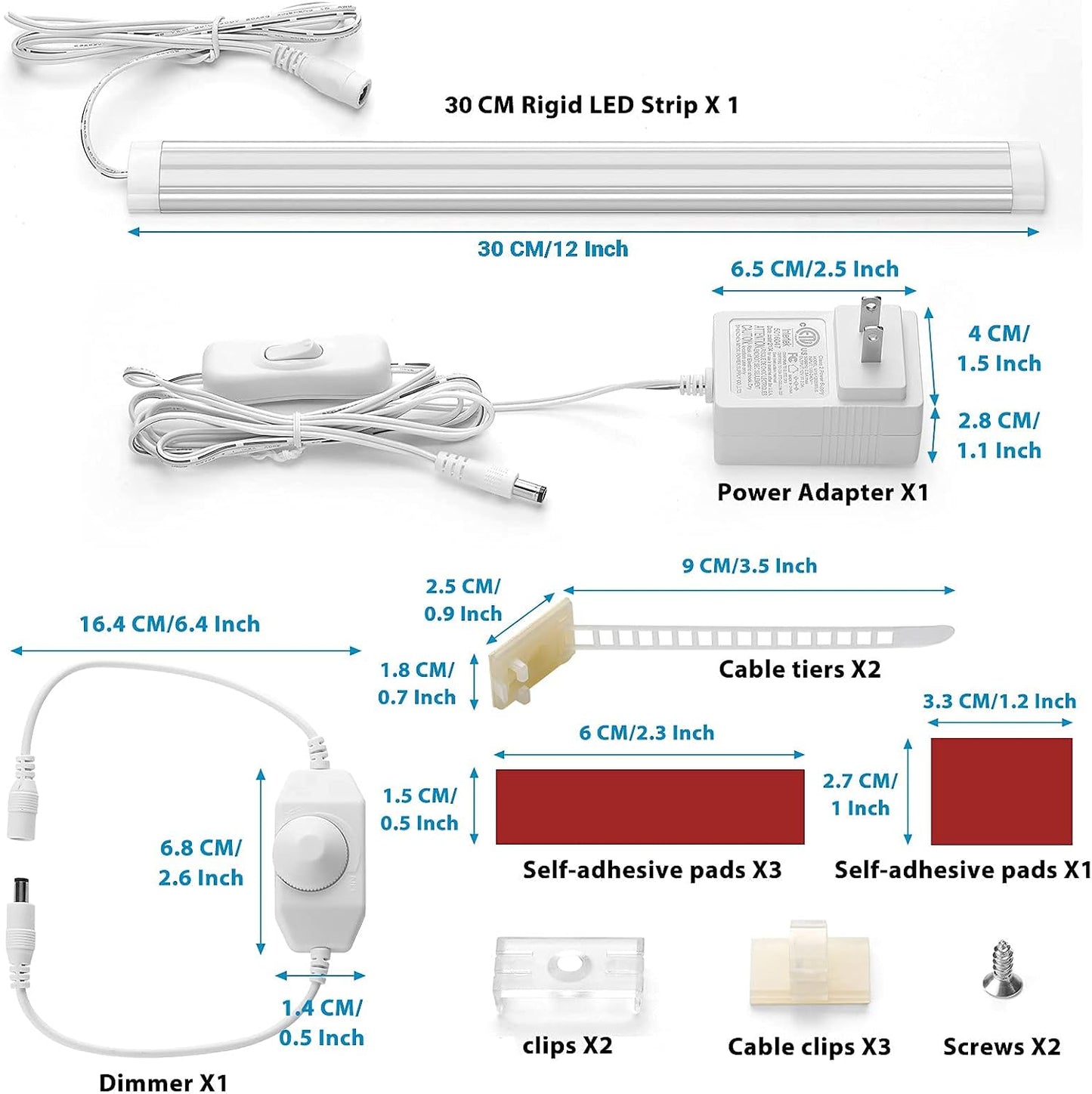 Motion Sensor LED Light Bar Kit. Plug in. Perfect to Work as Motion Activated Lighting for Under Cabinets Closets Wardrobe Hallway Stair Beds Garage Kitchen. 1-Light-Bar. Warm White 3000K