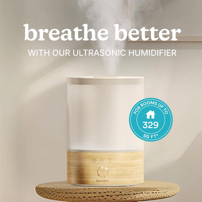 Homedics Cool Mist Ultrasonic Humidifier, 8-Colors Night Light