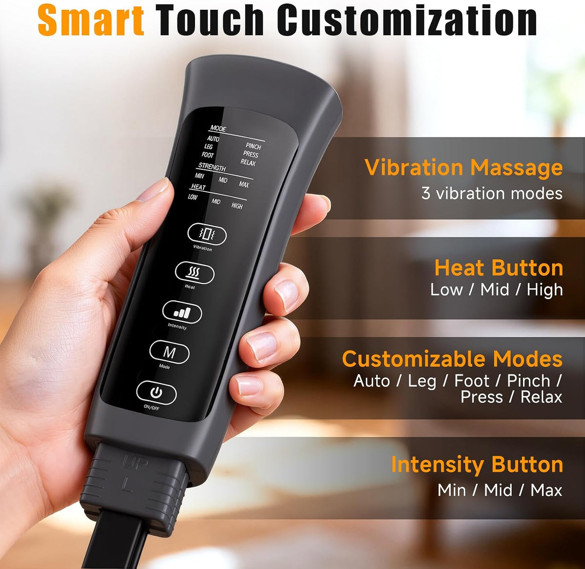 Leg Compression Massager with Heat for Circulation and Pain Relief