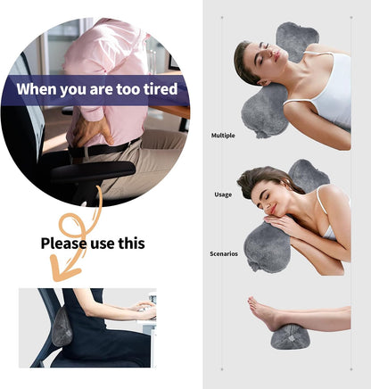 Recliner Headrest Pillow, Head Pillow for Sofa, Recliner Neck Pillow, Bone Couch Neck Pillow for Pain Relieve(Grey)