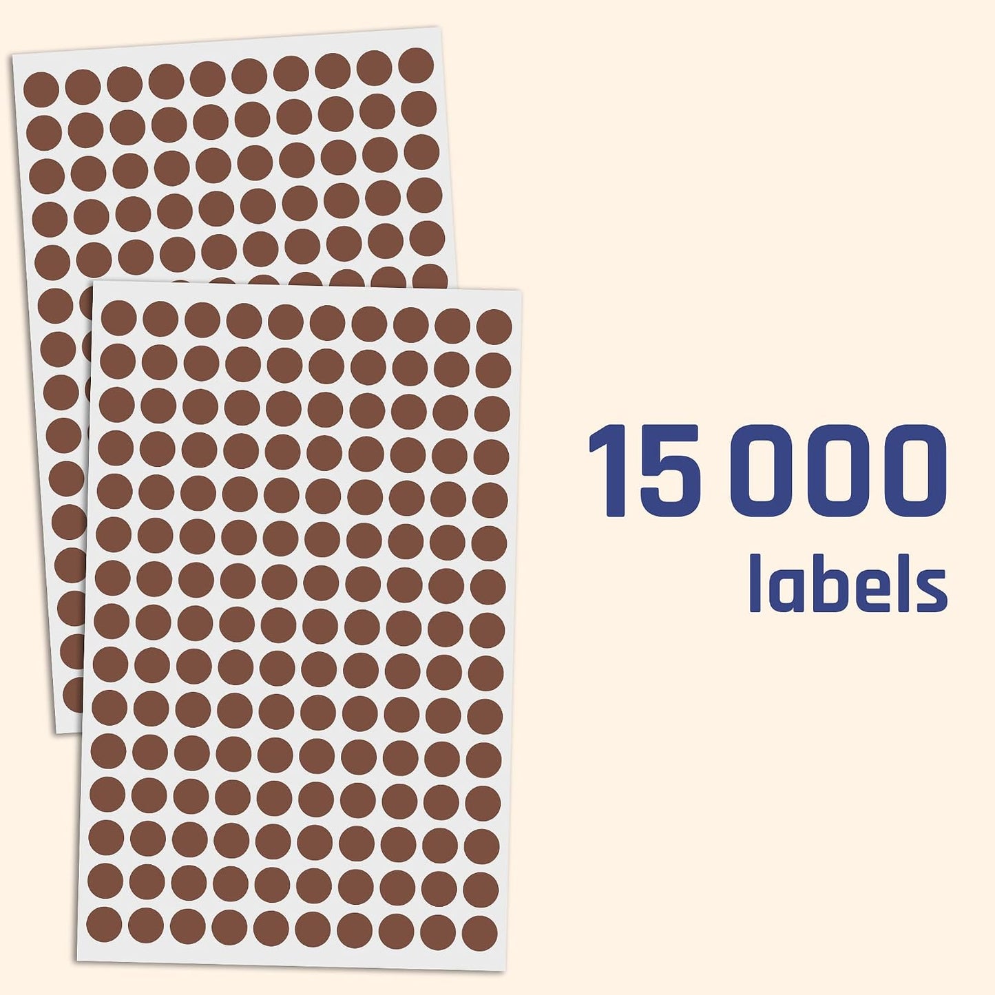 3000 Pieces, Small Colored Dot Round Stickers Labels - 10 Colors, 0.375"