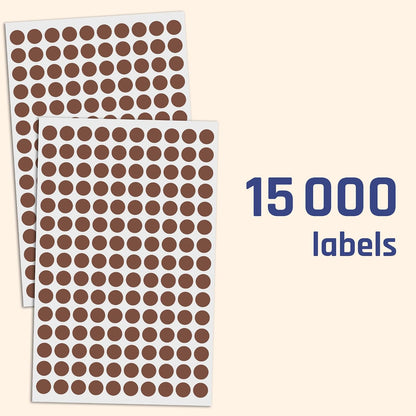 3000 Pieces, Small Colored Dot Round Stickers Labels - 10 Colors, 0.375"
