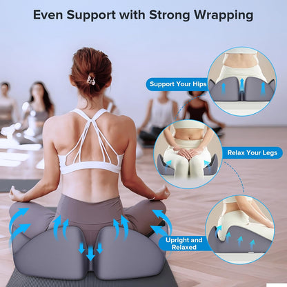 Coccyx Seat Cushion, U-Shaped Memory Foam Office Chair | High-Density Memory Foam Helps Reduce Tailbone Pressure; Washable Mesh Cover, Anti-Slip Base for Office Chair, Car & Travel