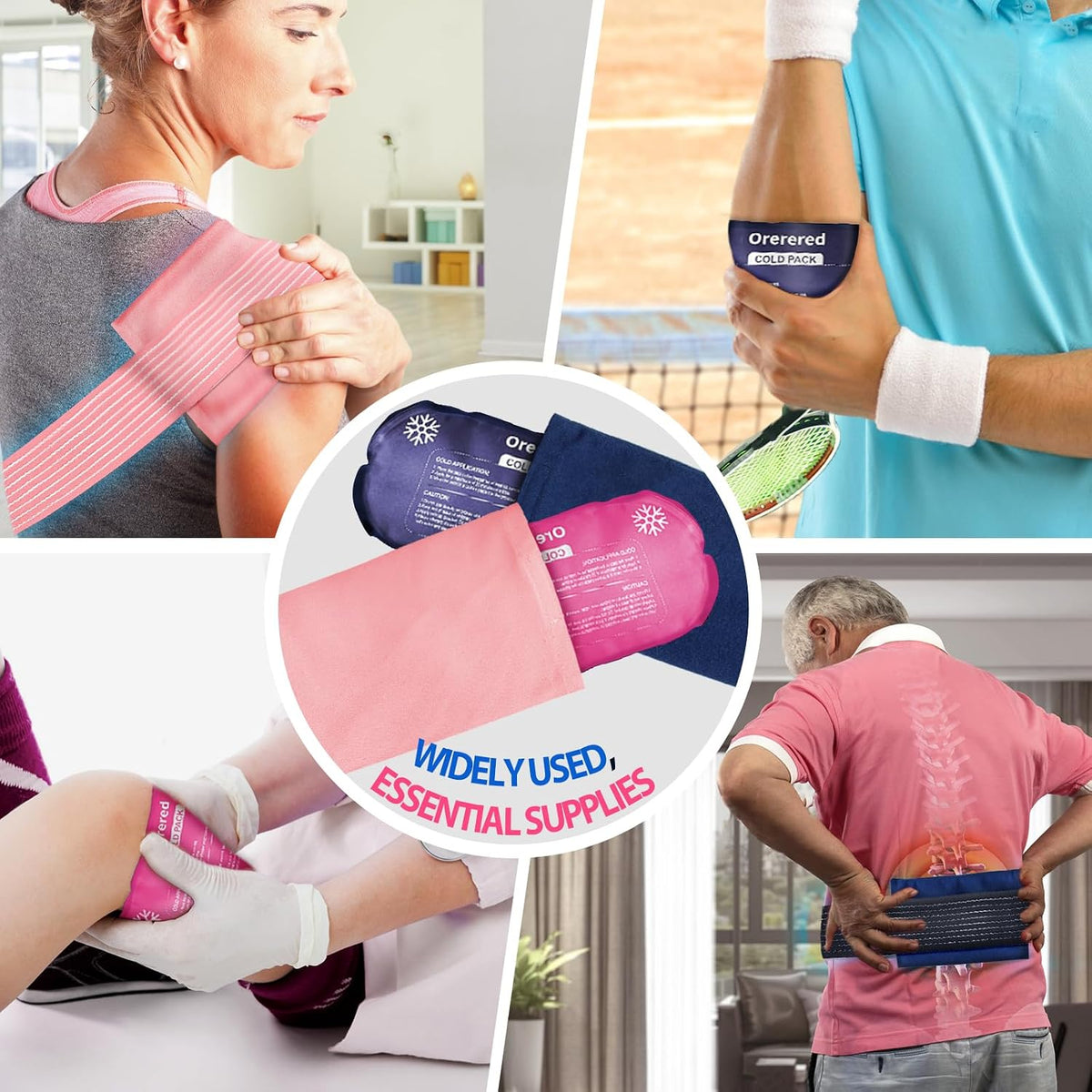 Ice Packs for Injuries Reusable, Soft Cold Gel Packs