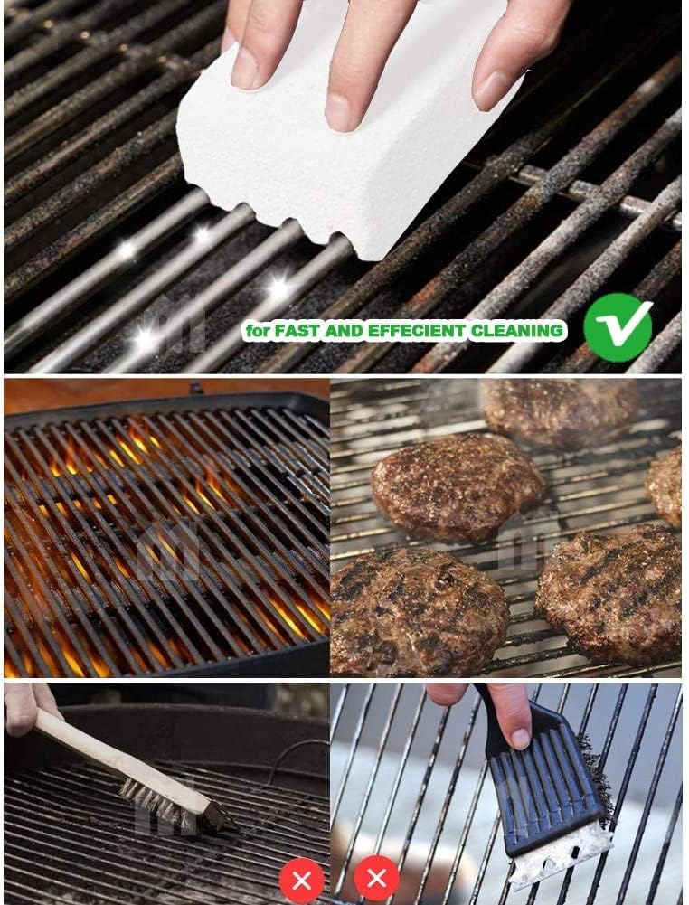 Magic Blackstone Griddle Scraper，4 Pack Gray Stone Cleaning Block Clean Brick for Grill, Removing Stains BBQ，Pool, Racks, Baking Steel, Oven, Flat Top Cookers, Utensils, Exfoliation Dead Skin, Toilet