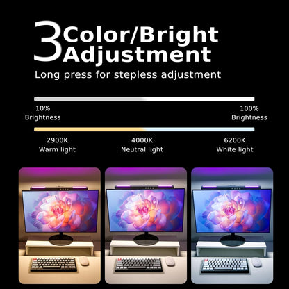 BY-J [2025 Upgraded Version Eye Protection Study Desk Lamp Student Desk Bedside Dressing Table Magnetic Wall-Mounted 42cm Long Cool Light Rechargeable Student Dormitory Children's Reading Light