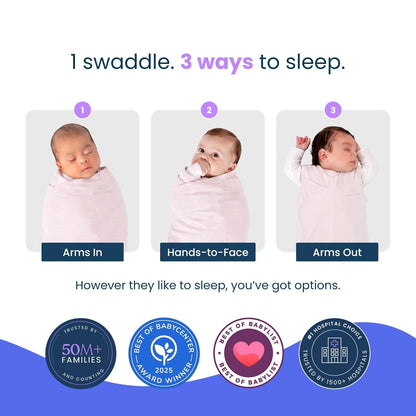 HALO 100% Cotton Sleepsack Swaddle, 3-Way Adjustable Wearable Blanket, TOG 1.5, Birds, Newborn, 0-3 Months - Colors A