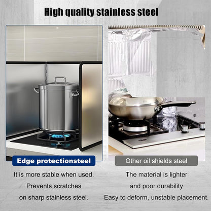 4-Sided Foldable Oil Splatter Guard, Stainless Steel for Frying