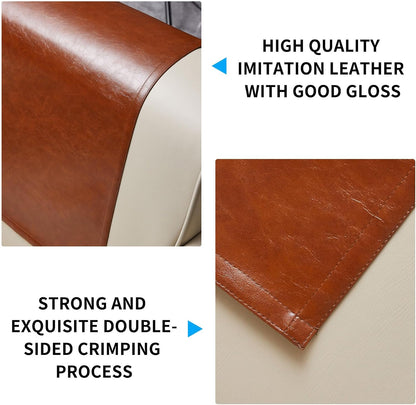 Non Slip Recliner Headrest Protector Washable Faux Leather Headrest Covers for Recliner Chair Waterproof Couch Head Rest Covers for Sofa,Furniture,Office Chair,Theater Seat