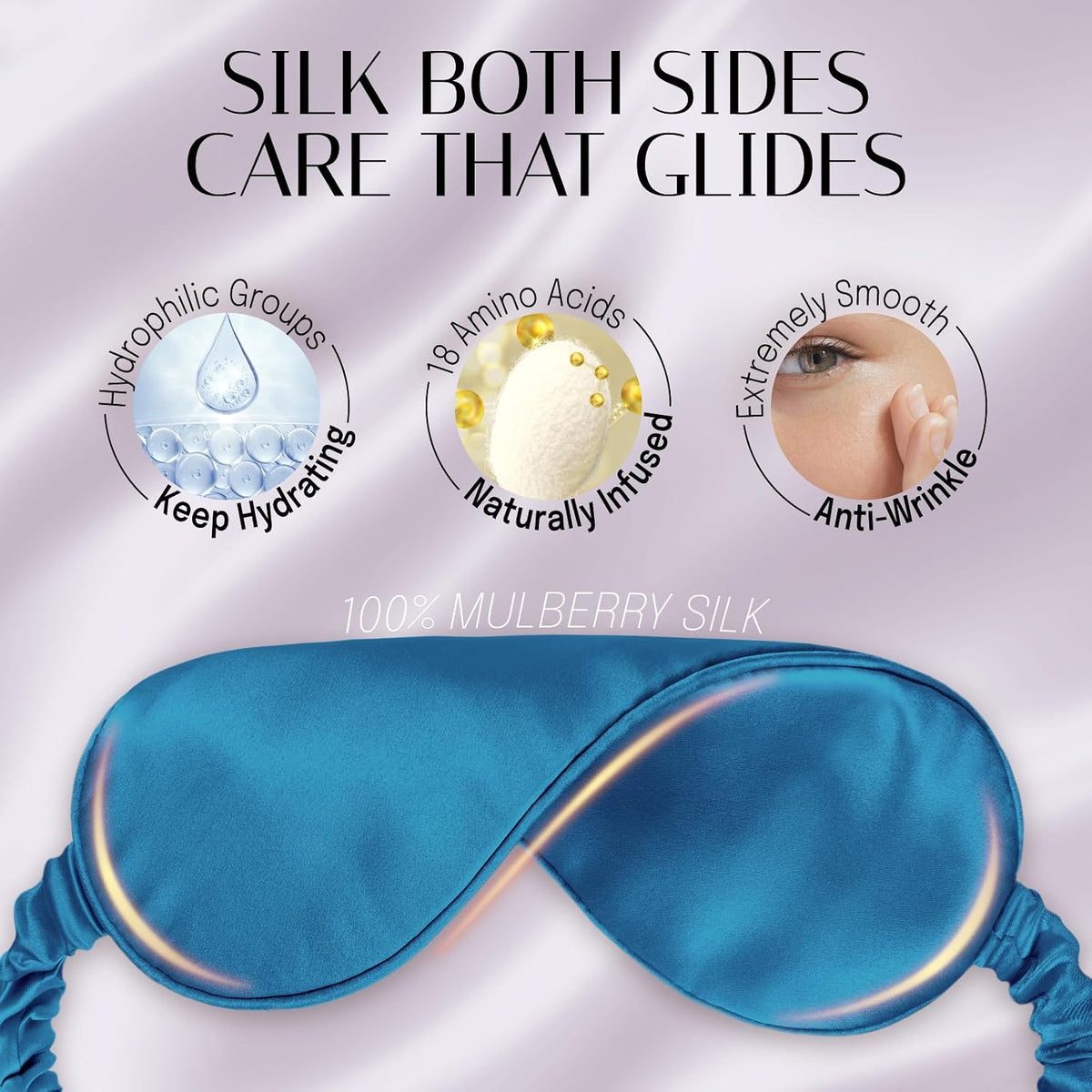 OLESILK 100% Mulberry Silk Sleep Mask for Women - Zero-Pressure Blackout
