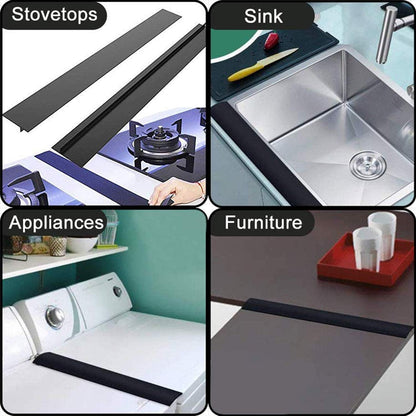 2 Pack Silicone Stove Counter Gap Cover, 21 inch Long Kitchen Counter Gap Filler