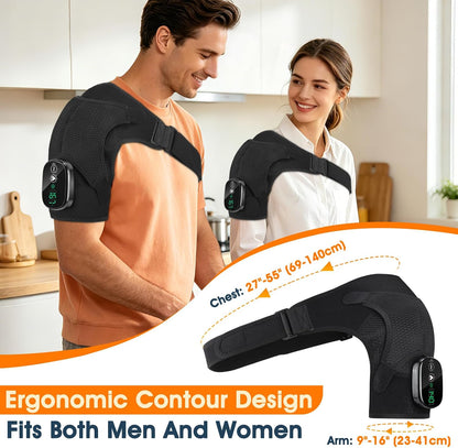 Shoulder Heating Pad with Massage, Rotator Cuff Shoulder Brace for Frozen