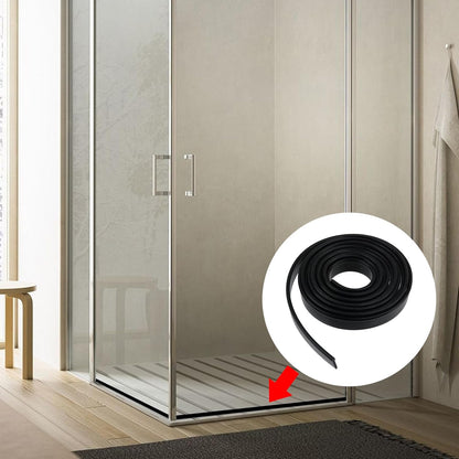 Oedema 118 Inch Shower Door Bottom Seal Strip, Black | Silicone, Waterproof, Shower Sweep Weather Stripping, for House and Glass Doors