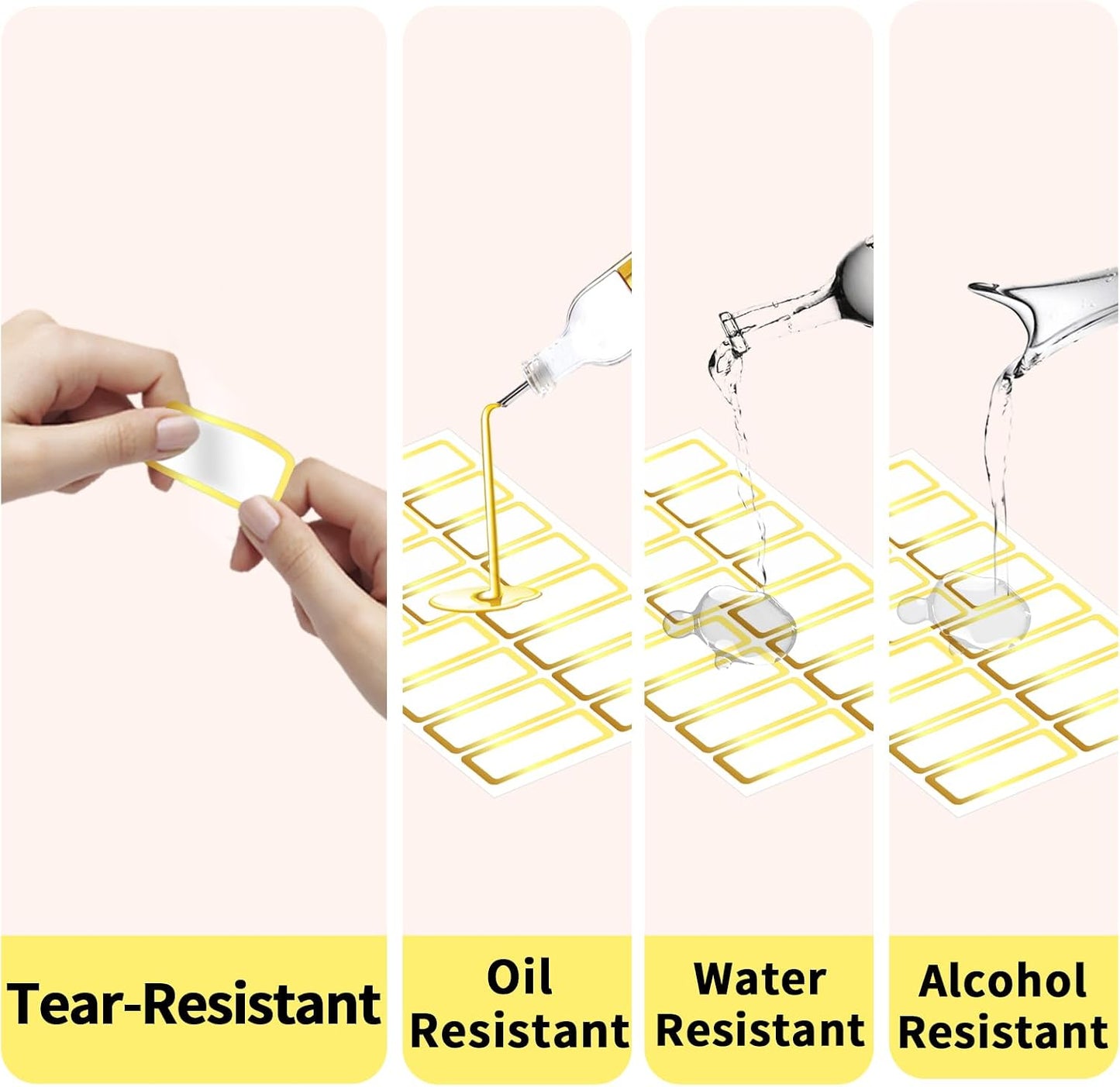 1000 Blank Removable Freezer Labels, Blank Removable Labels Water Oil Resistant with Perforation Line for Food Containers Jars Pantry Organization (Each Measures 1x 3 Inch)