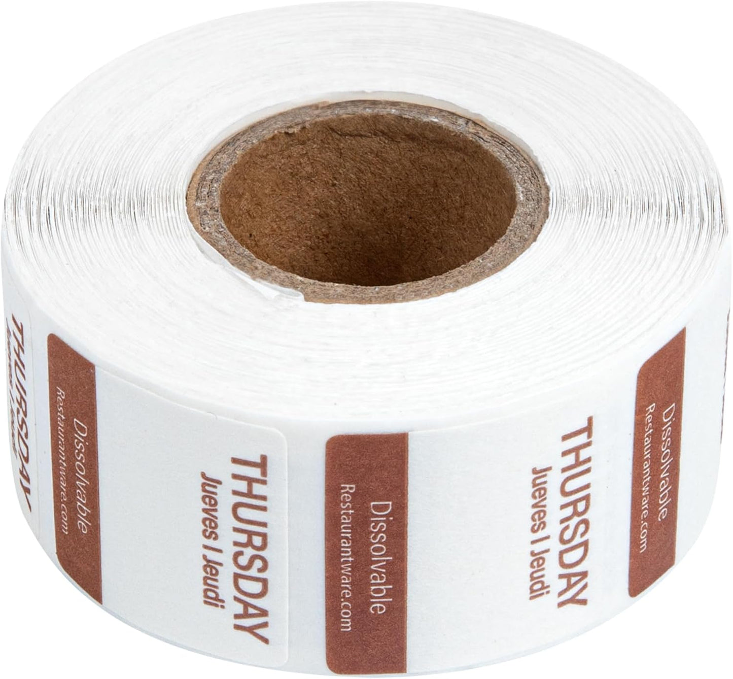 Restaurantware RW Smart 1 Inch x 1 Inch Food Rotation Labels 500 Dissolvable Food Safety Labels - Premium Trilingual Orange Paper Day Of The Week Labels For Food Storage Or Prep Saturday