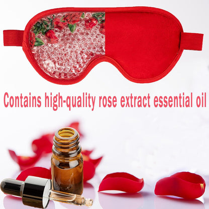LEOSTEP 4 PCS Cooling Eye Mask Set - Ice Face Mask with Camellia Essential Oil, Cold Eye Compress and Reusable Gel Pads for Eyes Puffiness, Migraine Headache, Dark Circles, Dry Eyes