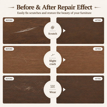 Furniture Repair Wood Markers Set of 3, Black Cherry Walnut Touch Up Paint Markers for Scratches, Wood Floors, Tables, Cabinets & Furniture Restoration