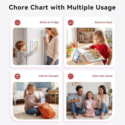 Chore Chart for Kids ADHD Tools to Do List Checklist Magnetic Planning Board with Sliders, Visual Schedule Board with Dry Erase Sheets, Sticker, Marker, Routine Chart for Kids - Pink