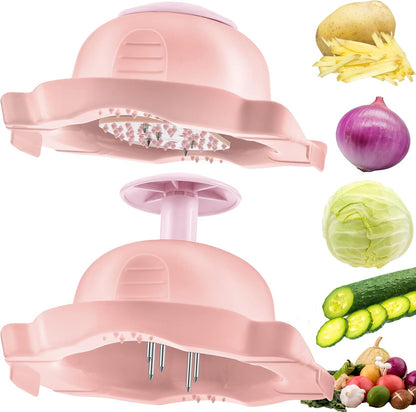 Mudder 2 Pcs Pink Mandoline Slicer Finger Guard, Dishwasher Safe for Slicing & Grating, Cut Resistant Hand Guard for Mandolin Slicer, Box Grater, Peeler, V-slicer - Fits Vegetable, Fruit, Hard Cheese