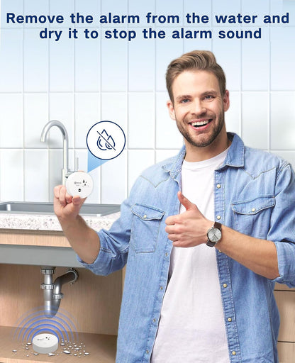 Geevon 10 Pack Water Leak Detectors,100dB Sensor Alarms for Home | Flood Leak Detectors for Basement,Bathroom,Laundry Room,Sink,Garage,Wine Cellar,RV and Window,Water Alarms with Batteries