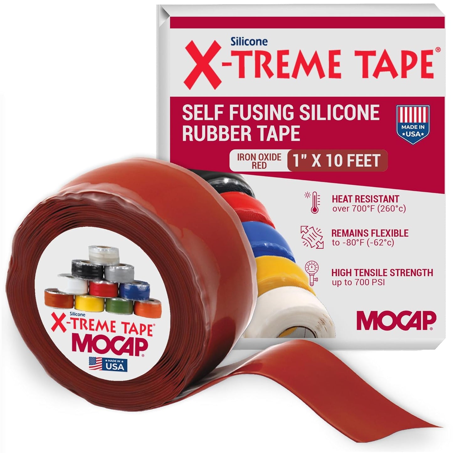 X-Treme Tape Self Fusing Silicone Tape - 1" x 10 Ft Roll - White | Heavy Duty Rubber Electrical Tape, Waterproof, For Automotive, Hose, Pipe, Outdoor & Emergency Repairs, Insulating, Flexible