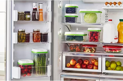 Rubbermaid FreshWorks Produce Saver, Medium and Large Storage Containers, 8-Piece Set, Set of 4, Med & Lg, Clear