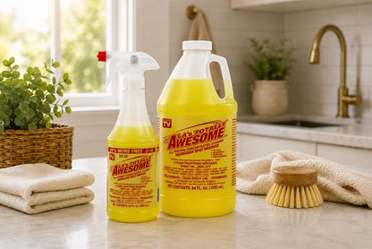 La's Totally Awesome All Purpose Cleaner & Degreaser, 24 oz Spray + 64 oz Refill, Multi Surface Cleaner, Kitchen & Bathroom Cleaner, Grease Remover for Floors, Tile & Countertops