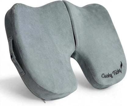 Cushy Tushy Premium Foldable Travel Seat Cushion - for Relief of Lower Back, Sciatic, Butt and Tailbone Pain - for Home & Office Use, Perfect for Travel or Driving - Coccyx Seat Cushion