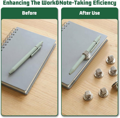 4 Pcs Magnetic Pen Holders, Magnetic Pencil Holder Single Pen Holder with Adjustable Spring Loop for Fridge Refrigerator Whiteboard Erase Board and Bulletion Board, Fit for Any Size Pens