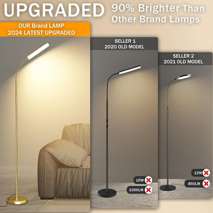 marctronic Floor Lamp, 18W 1800LM Super Bright LED Floor Lamp with Remote & Works with Smart Plug, Dimmable Timing Eye Caring Reading Lamps Floor Standing for Living Room Bedroom Office