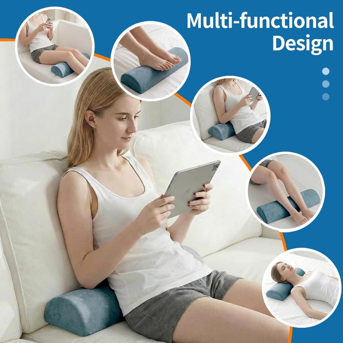 Sciatica Pain Relief Knee Back Sleeper Pillow Leg Wedge Pillows