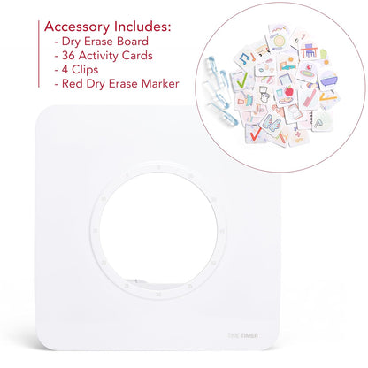 Visual Schedule Accessory for TIME TIMER 8 inch Visual Timer - Dry Erase Board with Caddy, whiteboard Marker, and Pecs Cards - for Kids Classroom, Task Reminder, Routine Timer (Timer not Included)