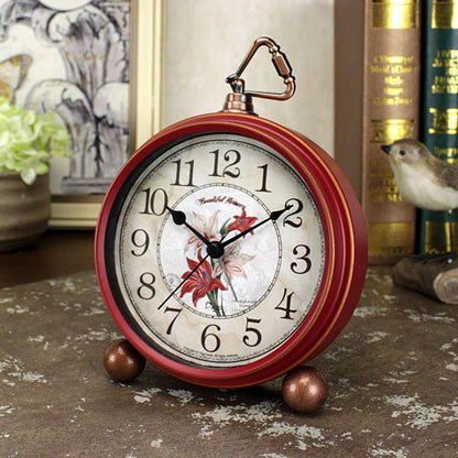 Maxspace 5.2in Analog Clock, Retro Silent Desk Clock Non-Ticking & Battery Operated with Quartz Movement,Clock Decor for Bedroom Living Room