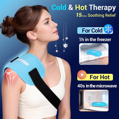 Comfytemp Gel Ice Packs for Injuries Reusable, FSA Eligible HSA, Hot Cold Compress Soft Ice Packs, Pain Relief for Ankles, Knees, Wrist, Shoulders, Back and More, Recovery Items for Men Women, 2Packs