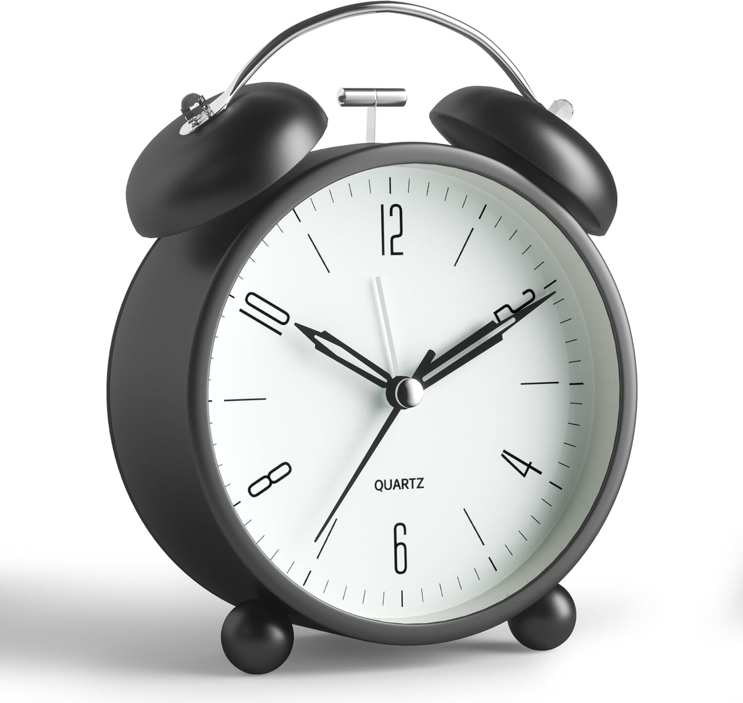 JALL Analog Alarm Clock, 4 inch Super Silent Non Ticking Small Clock with Night Light, Battery Operated, Simple Design, Old Fashioned Style Ideal Decor, for Bedroom, Bedside, Desk, Adult, Gift, Green