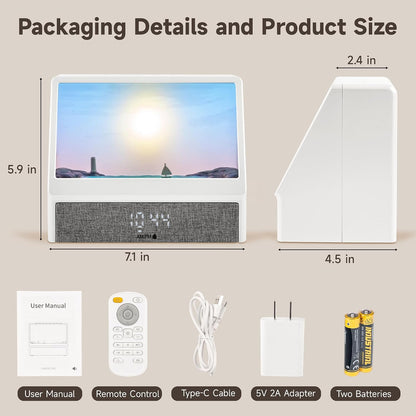 Sunset Alarm Clock，Natural Wake-Up Light White Noise Machine