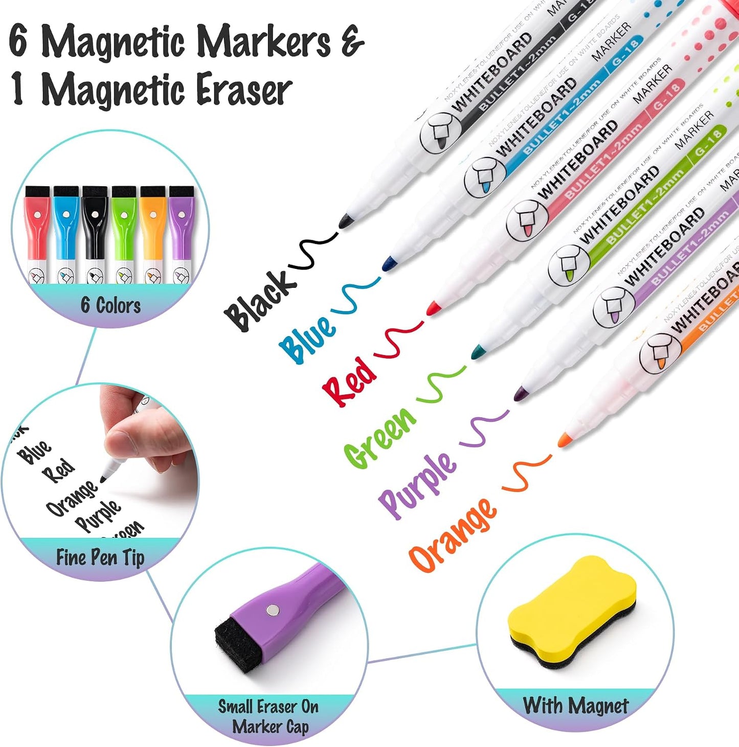 2-Pack Magnetic Dry Erase Board Sheet for Refrigerator, 12"x8" Erasable Fridge Whiteboard with 4 Markers & 1 Eraser, Small Flexible Magnet Blank Notepad for Home Kitchen Organizer Planner to-do List