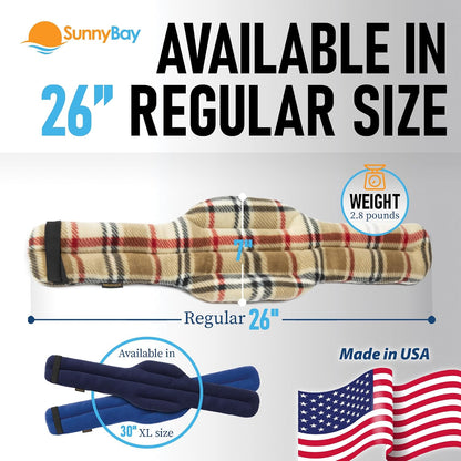 SunnyBay Microwave Heating Pad, Microwavable Heated Neck and Shoulder Wrap, Hands-Free Weighted Moist Hot or Cool Pack, Soft Fleece Cover and Flaxseed Filling, 26 Inch Length, SkyBlue