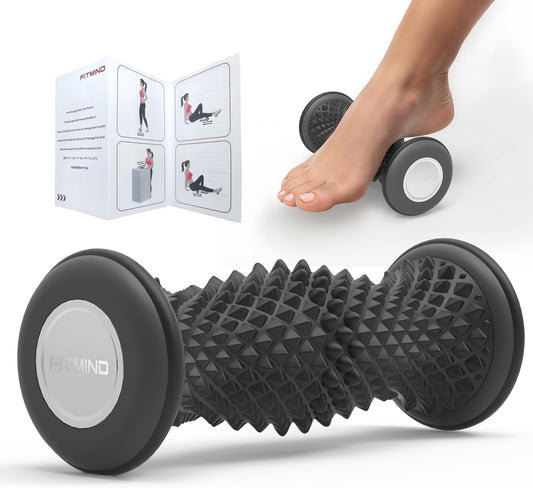 Foot Roller Massager for Plantar Fasciitis Relief, Portable Silent Deep Tissue Massager Tool for Arch and Heel Pain-Grey