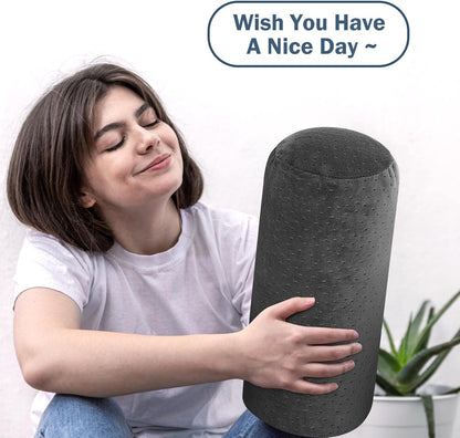 Remerry 2 Pcs 16 x 6 Inches Velvet Neck Roll Pillow Cover with Zipper, Soft Bolster Pillowcases for Cylindrical Pillow (Cover Only, Bolster Not Included)(Navy Blue)