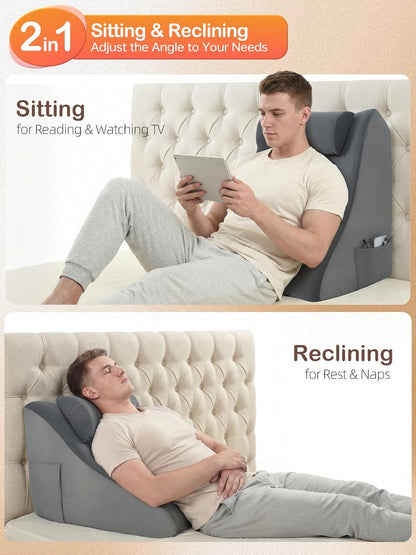 Vekkia 21” Back Rest Pillow with Dual-Layer Foam for Reclining and Sitting